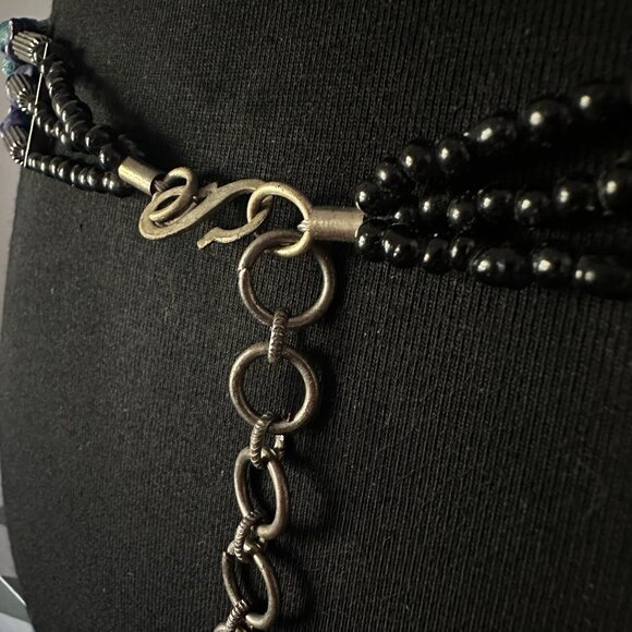 Vintage Rare OOAK Large Heavily Decorated Faux Turquoise Concho Chain Link Belt